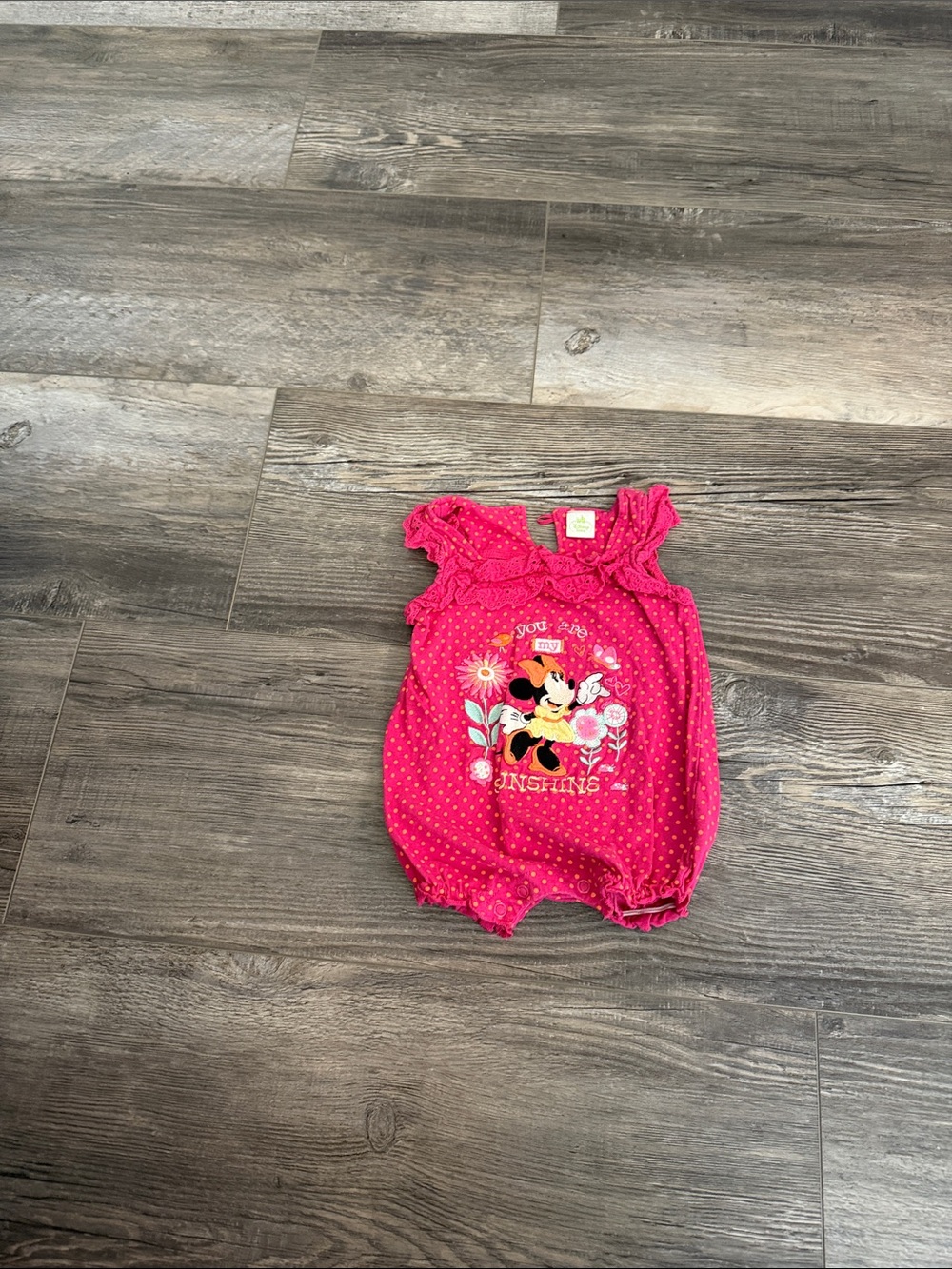 Disney Pink Minnie Mouse Polka Dot Romper